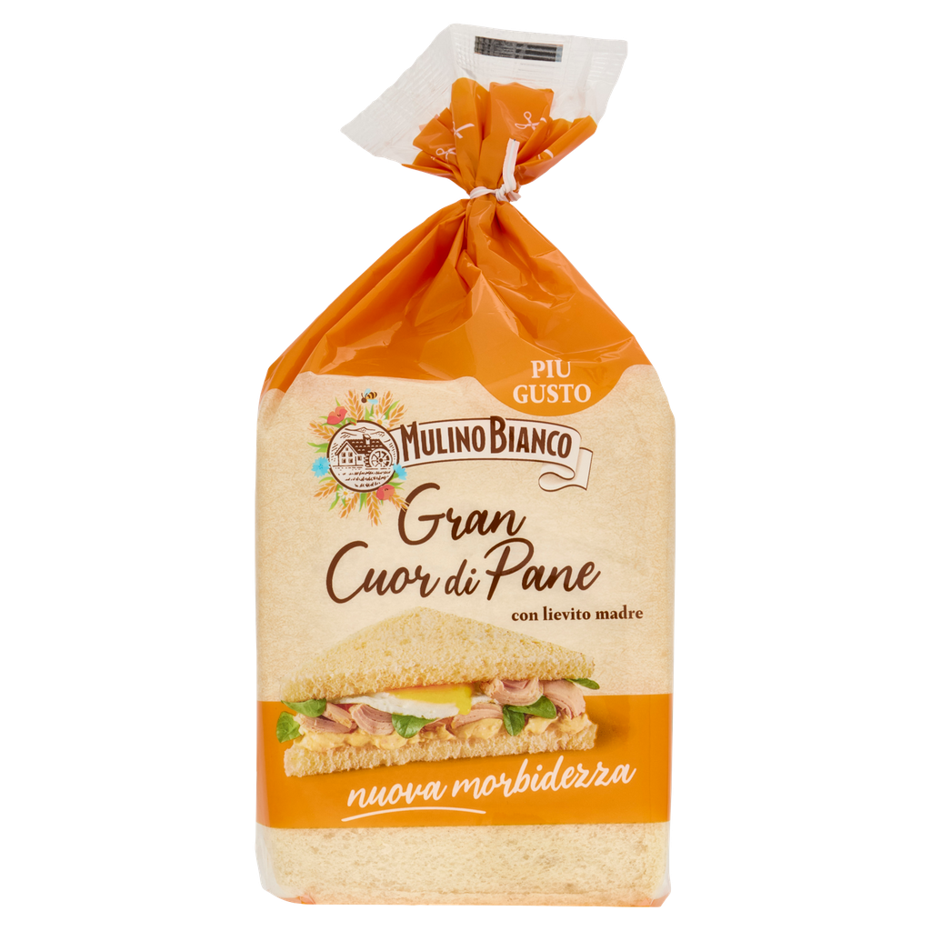 Mulino Bianco Gran Cuor di Pane 400 g, weiches Brot ohne Kruste für Tramezzini