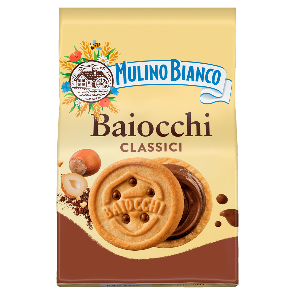 Mulino Bianco Baiocchi 260 g – gefüllte Kekse mit Haselnuss-Kakao-Creme