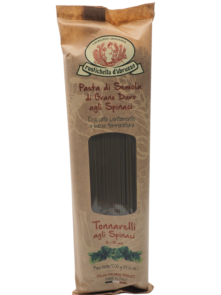 Rustichella Tonnarelli mit Spinat, italienische Hartweizenpasta, 500 g