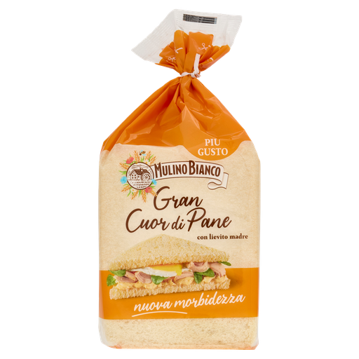 Mulino Bianco Gran Cuor di Pane 400 g, weiches Brot ohne Kruste für Tramezzini