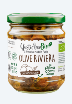 Bio Gustiamo Olive Riviera denocciolate 200 g – olive nere biologiche