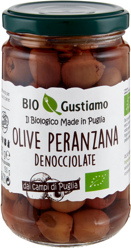 Bio Gustiamo Olive Nere Peranzana denocciolate 280 g – olive nere biologiche denocciolate